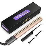 ✔【NUEVO DISENO】El recubrimiento de placa de cerámica y turmalina le brindará un cabello suave y brillante. Ajuste rotativo de la temperatura, grados que van desde 120 ° C hasta 230 ° C. La luz roja parpadea cuando la plancha se calienta, la luz se vuelve verde cuando la plancha alcanza la temperatura deseada.