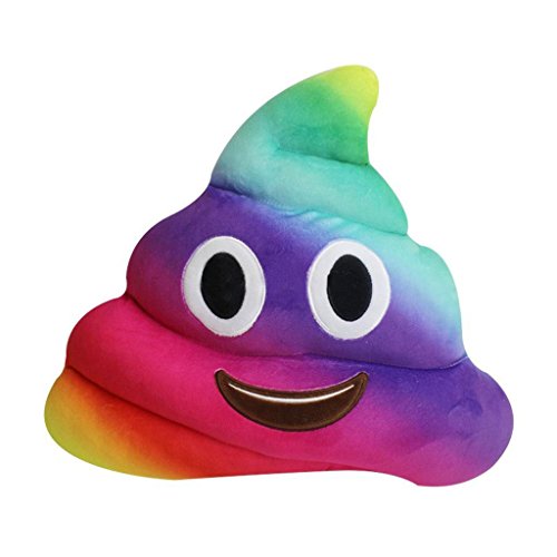 Regenbogen Emoji Kissen Plüsche Dekokissen,34cm Durchmesser (2#)