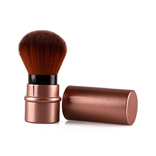 Voberry Pocket Small Makeup Tools Retractable Beauty Cosmetic Brush (Brown)