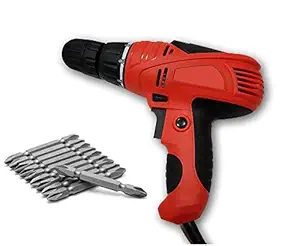 DRONA 10 mm Collated Screw Gun with Spindle Lock Corded Compact Screwdriver 360? Degree Drill Machine xd_251 with Reverse and Forward with PH2++ set (Color as per stock)