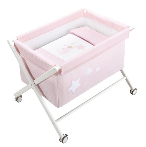 Petit Praia Crossed Wooden Bassinet (Baby Rosa)