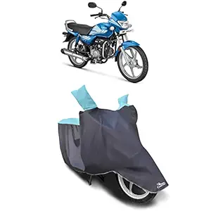 XAFO - Hero HF Deluxe New BS6 Water Resistant - UV Protection & Dust Proof Full Bike - Scooty Two Wheeler Body Cover for Hero HF Deluxe (Sky Blue)