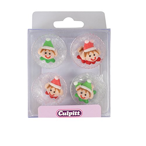 Preisvergleich Produktbild Culpitt 12 Weihnachtselfen rot / grün