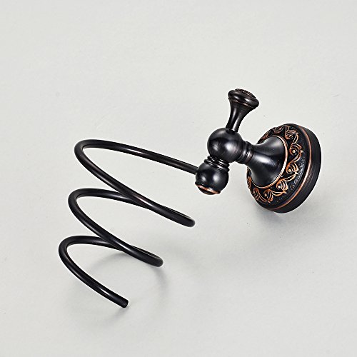 Weare Home Antik Vintage Retro Schwarz Öl rubbed Bronze finished Messing Haartrocknerhalter Wandmontage Bohren für Badezimmer Dusche Küche - 3