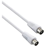 PremiumCord Câble télévisé alené 2 m, 75 ohms, plugin IEC pour une douille, DVB-C à blindage, DVB-T / T2, 4K UHD 2160p, Full 