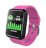 GYQ@ Smart-Armband IP68 wasserdicht Schrittzähler Herzfrequenzüberwachung 1,3 Farbdisplay, violett