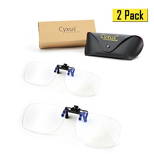 Cyxus (2 Pack) Blauer Licht filter Clip-on Computer Lesebrille, Transparente Linse UV-Blocking Anti Eye Strain Unisex Eyewear - 7
