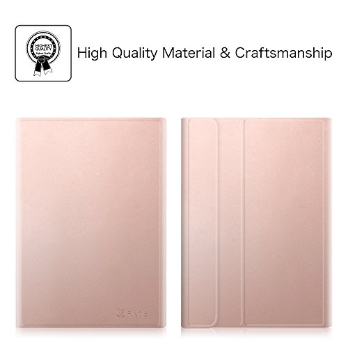 Fintie iPad Pro 9.7 Bluetooth Tastatur Hülle Keybord Case – Ultradünn leicht SmartShell Ständer Schutzhülle mit magnetisch abnehmbar drahtloser Deutsche Bluetooth Tastatur for Apple iPad Pro 9.7 Zoll (2016 Modell), Roségold - 2