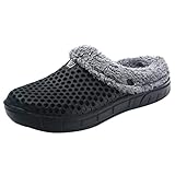 Hausschuhe Damen Herren Winter Gefütterte Clogs Pantoletten Gäste Home DOLDOA