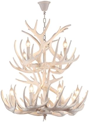 & Perfect ** - personality antler lamp creative Internet cafes studio clothing store chandelier living room restaurant cafe lamps Antler chandelier white Room Dining room Easy Installation (12 Lights)