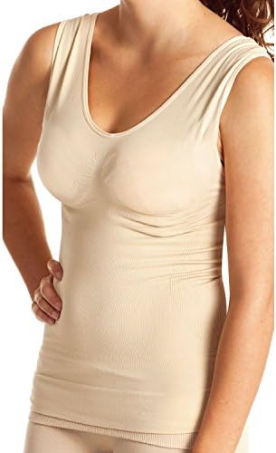 Women's Hot Sweat Slimming Shirt Vest Body Shapers Curves Shaper Tummy Fat Burner Weight Loss (Beige, Medium)