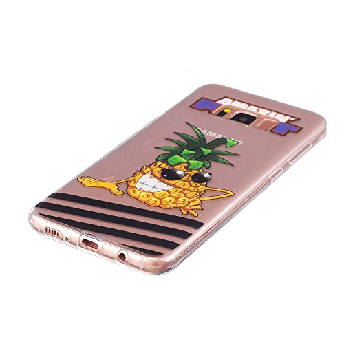 Samsung Galaxy S8 Plus Hülle,MAGQI Transparent Ultra Dünn Gel TPU Bumper Tasche mit Bunter Cartoon Design [Kratzfeste,Scratch-Resistant] [Crystal Clear] Weiche Silikon Gummi Schutzhülle [Frei Stylus Pen] 360 edge protection für Samsung Galaxy S8 Plus – Ananas - 2