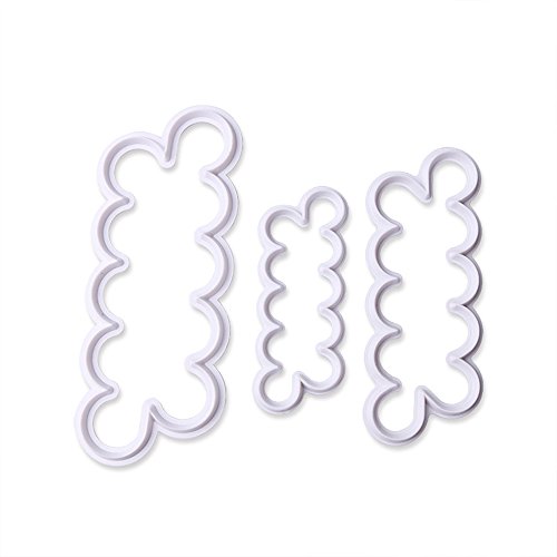 GOOTRADES Plastik Fondant Cutter Kuchen Gebäckpressen, Gartennelke/Rose, 2 Pack, 3 Stk mit 1 Pack, (Rose) - 3