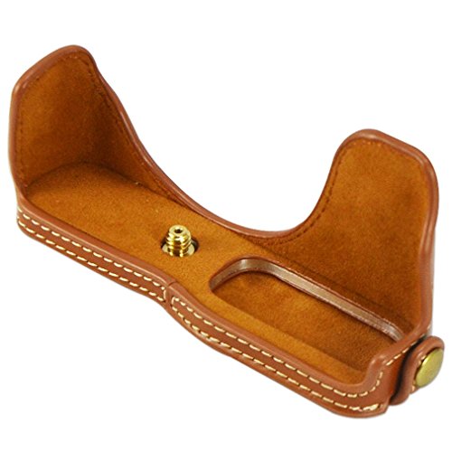 First2savvv XJPT-GF8-D09G11 Gehäusehälfte präzise Passform PU-Leder Kameratasche Fall Tasche Cover für Panasonic Lumix DMC-GF8. GF7 mit Reinigungstuch - 3