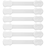 Child Safety Locks For Cupboards & Drawers (6 Pack) Unique 2 Way Locking & Removable Strap. Simple To Fit Easy To Lock Quick To Clean.