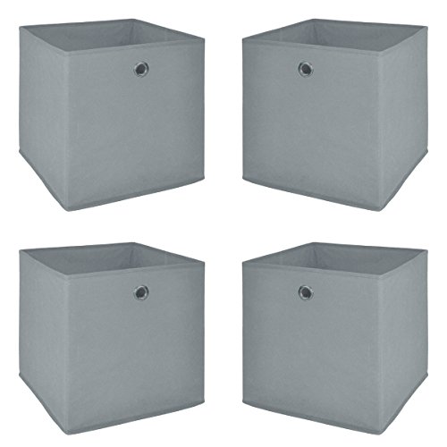 Möbel Akut Faltbox 4er Set in schlamm grau, Aufbewahrungsbox für Raumteiler oder Regale - 2