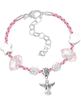 Charm Buddy Armband-Anhänger, Weihnachten, Schutzengel und Herz Anhänger, mit Geschenkbox, für Pandora-Armbänder