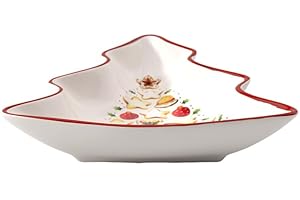 ‎VILLEROY & BOCH Villeroy & Boch Winter Bakery Delight Kleine Schale, 500 ml, in Baum-Form, Premium Porzellan, Weiß/Rot/Beige