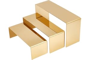 NBEADS Alzate per Display In Acciaio Inossidabile A 3 livello, 3 Dimensioni Espositore per Borsa Espositori per Profumi Espositori per Gioielli Espositore per Cupcake, Oro