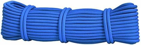 FOKN Nylon Material Outdoor Rock Climbing Anti-wear Static Rope Emergency Equipment Diameter 8mm Climbing Rope,Blue-30m