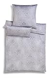 Fabricado en Alemania. ESTELLA Mako Jersey Ropa de cama, satinado, plata (80X80/135X200 cm, 2 piezas)