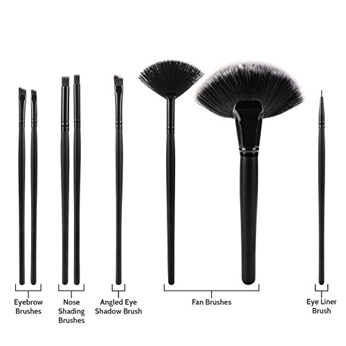 Savisto Professionelles 32 Teile Make Up Pinsel Set mit luxeriöser Leder Effekt Tragetasche & stilvoller Geschenkschachtel - 6