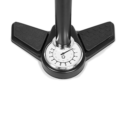 Gregster Fahrrad Luftpumpe, Standluftpumpe mit Manometer und Universal Doppelpumpenkopf, inkl. Adapter Set - 4