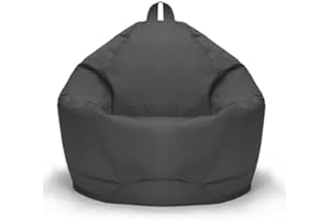 UGEFKMQ Housse De Pouf D'Extérieurpouf Géant pour Chaise, Fauteuil D'Intérieur Et D'Extérieur, Housse Amovible, Tissu Oxford, Lavable en Machine, Imperméable,Gris Foncé,80 Cm * 90 Cm