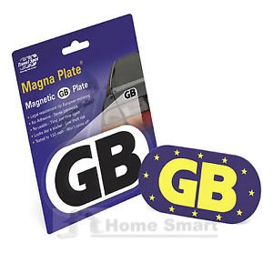 2-x-Magnetic-GB-Euro-Badges-Travel-Plate-Sticker-Legally-Required-France-Spain