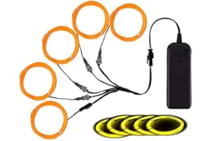 BALABAXER EL-Draht, Noise Reduction Neonlichter Draht 5 in 1 Meter, Elektrolumineszenzdraht für Halloween, Weihnachtsfest, DIY Dekoration…… (Gelb)