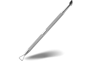 Rui Smiths Spingi Cuticole Professionale in Acciaio Inossidabile a due Punte (Spingi cuticole) e Raschietto Rimuovi Smalto a Triangolo - Stile n. 101