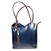 Produktbild LiaTalia Damen großartige weiche italienische Leder Piping Detail Schulter oder Rucksack Tasche mit Schutztasche - Libby z** (Nicht Piping) - Navy - Brauner Schnitt
