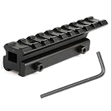 montura celular mira telescopica Carril superior con 9 ranuras y corte en V medio, completo con un pasador de tope vertical