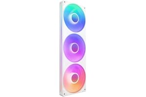 NZXT F360 RGB Core - Unidad de ventilador monocasco de 360 mm con 3 ventiladores RGB de 120 mm - Control de velocidad e iluminación - Alta presión estática y flujo de aire - 8 LED aRGB - Blanco