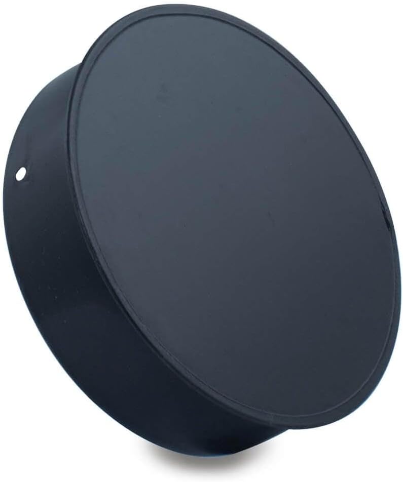 CAEXVEN Tapón de Conductos para chimeneas en Acero Negro Vitrificado - Serie Lisa - 120 mm
