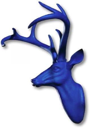 Home Furnishings Arthouse Hanging Stags Head 35cmx23cmx50cm Blue 008162