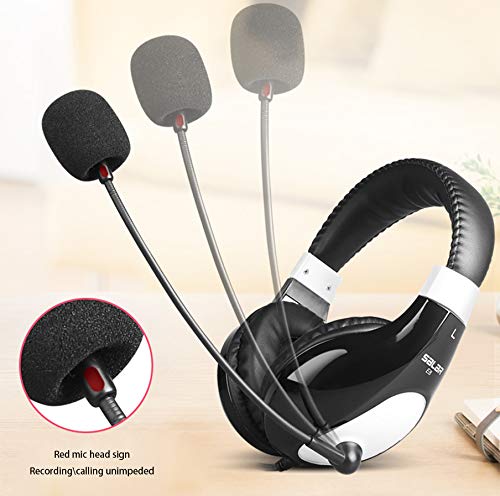LBJN Mensch-Maschine-Dialog USB-Kopfhörer zur Geräuschreduzierung E-Sport-Computer-Headsets Schalldichte Ohrenschützer Kopfhörer mit Mikrofon aufnehmen-Black
