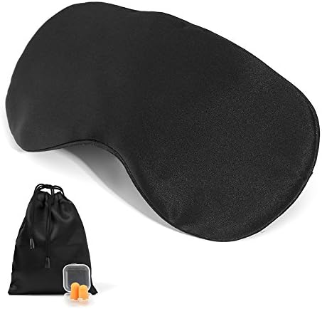 Eye Mask FOXAS Slik Travel Eye Mask Sleep Mask Soft Light weight for Men and Women Black