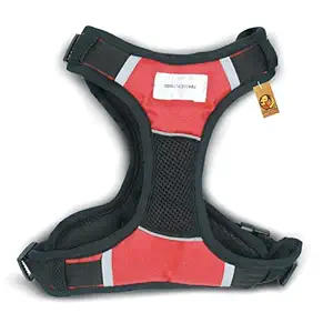 Foodie Puppies Harness Belt with Handle Adjustable Breathable Chest Body Four Clip for Outdoor Walking - No More Pulling, Tugging or Choking for Large to Medium Size Dogs