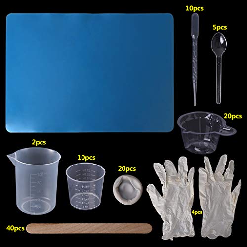 Preisvergleich Produktbild Yintiod 1 Satz Epoxidharz Kit Einweghandschuhe Fingermessbecher Dropper Pad Schmuck Halskette, Die Werkzeuge Handgemachte Accessoires