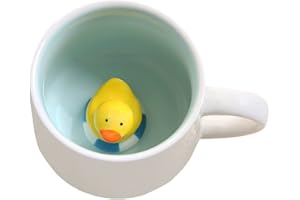 BIGNOSEDEER Süß Ente Kaffeebecher, Tasse aus Keramik mit 3D Tier,Morgen-Schale für Tee, Milch, Morgengetränk und Hochzeiten, Geburtstage Weihnachtsbecher Geschenk