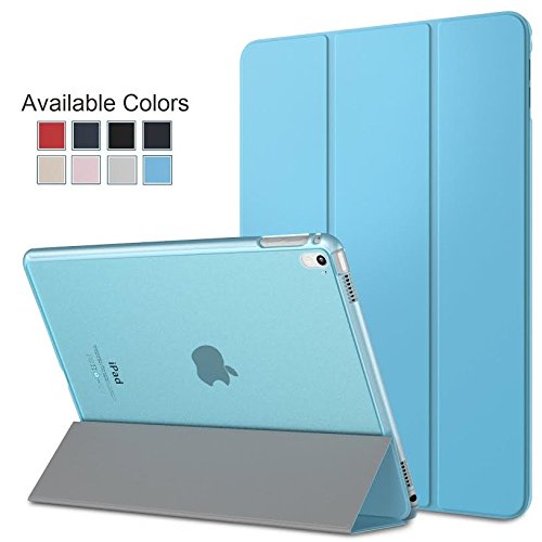 Hülle Case für iPad 2 / 3 / 4 (9,7 Inch) ultra dünn leicht Cover smart shell Schutzhülle durchsichtige Rückseite slim fit mit Aufsteller / Stand und magnetischer aufwach/schlaf Funktion Hellblau MMOBIEL