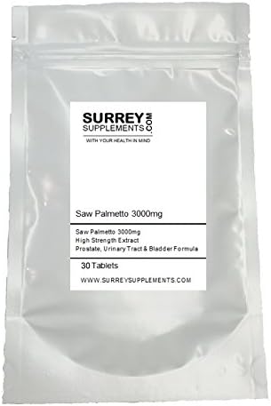 High Strength Saw Palmetto 3000mg Tablets Effective Prostate and Bladder Support (30)