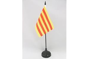 AZ FLAG Bandera de Mesa de Cataluña 15x10 cm - Banderina de Despacho Catalana - Catalunya 10 x 15 cm