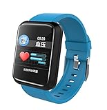 GYQ@ Smart-Armband IP68 wasserdicht Schrittzähler Herzfrequenzüberwachung 1,3 Farbdisplay, blau