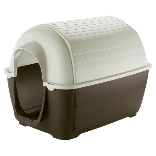 Feplast 87199921 Caseta de Exterior para Perros Kenny Mini, Robusto Plástico Resistente A Los Golpes y A Los Rayos UV, Sistema de Drenaje de Líquidos, Rejilla de Ventilación, 40 x 66 x 40 Cm