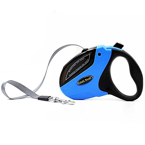 HOPOOP Retractable Dog Lead,Dog Leash Blue with 5m 16ft Extendable Belt for Large Medium Small Dog to 110Lb