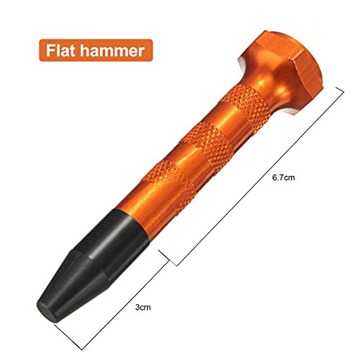 Fozela PDR 10Pcs Dent Repair Tool Kits Ausbeulen ohne Lackieren Tippen Sie unten Werkzeuge Dent Hammer DIY PDR-Werkzeuge, PDR Gummikopf Dent Hammer & 9 Leiter PDR Tap unten für Auto Kfz-Reparatur Auto Body Dent Remover - 4