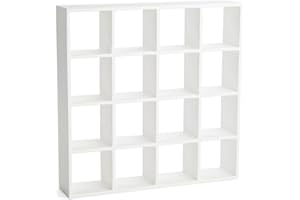 Odoria Casa delle Bambole Libreria Miniatura: 1/12 Scala Scaffale Cubi per Biblioteca Salotto Soggiorno Moderno Bianco - Mini Mobile Parete Legno Ufficio Scuola