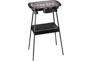 Bastilipo - Barbacoa eléctrica de pie, patas desmontables, 2000W, termostato regulable, BBQ-2000P